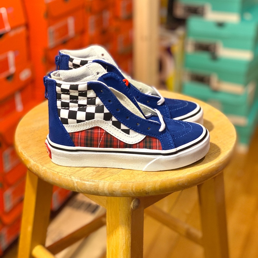New Kids Vans Sk8-Hi Plaid Checkerboard